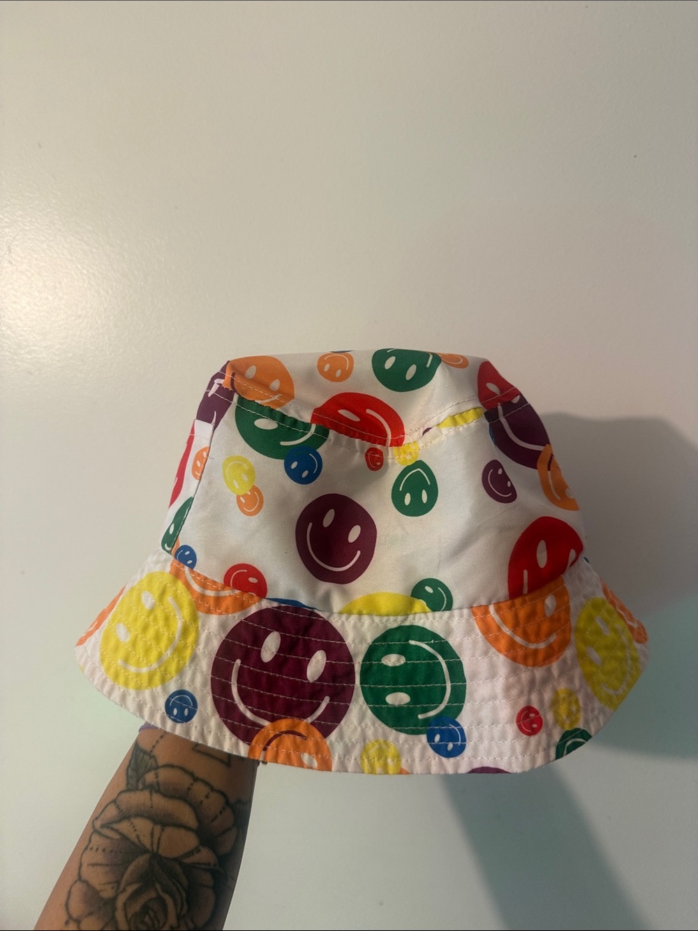 Kids Rainbow Smiley Bucket Hat - Multicolor
